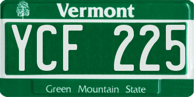 VT license plate YCF225