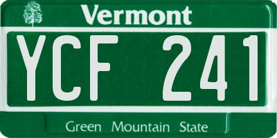 VT license plate YCF241