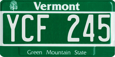 VT license plate YCF245