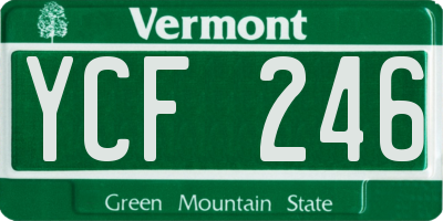 VT license plate YCF246