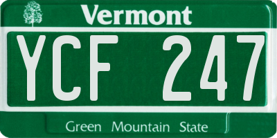 VT license plate YCF247