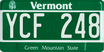 VT license plate YCF248