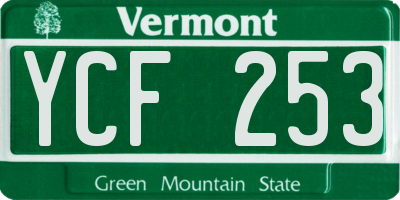 VT license plate YCF253