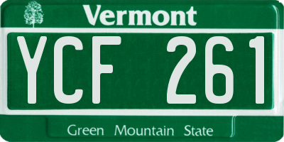 VT license plate YCF261