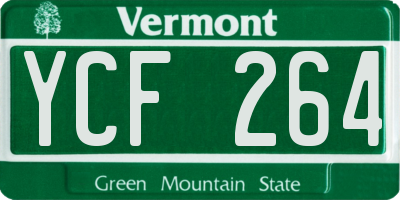 VT license plate YCF264