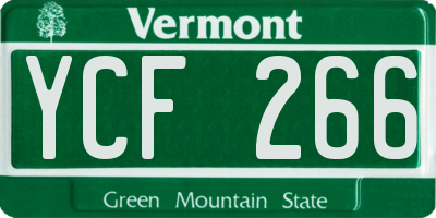 VT license plate YCF266