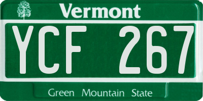 VT license plate YCF267