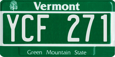 VT license plate YCF271