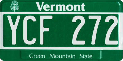 VT license plate YCF272
