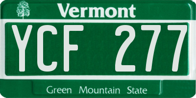 VT license plate YCF277
