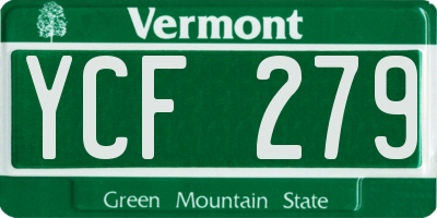 VT license plate YCF279