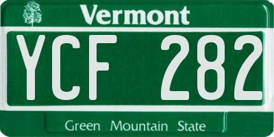 VT license plate YCF282