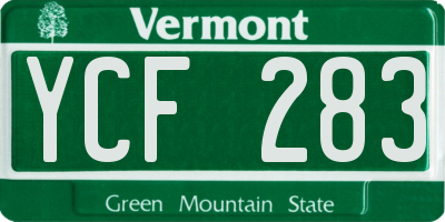 VT license plate YCF283