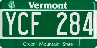 VT license plate YCF284