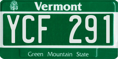 VT license plate YCF291