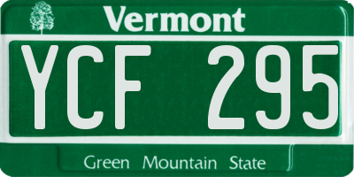 VT license plate YCF295