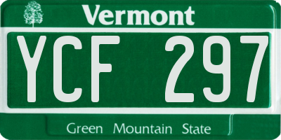 VT license plate YCF297