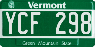 VT license plate YCF298