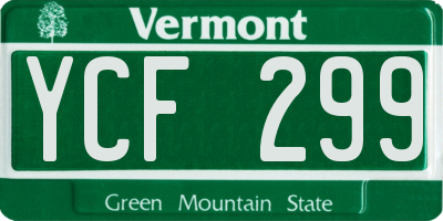 VT license plate YCF299