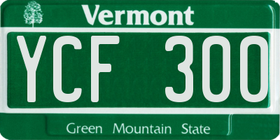 VT license plate YCF300
