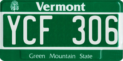 VT license plate YCF306