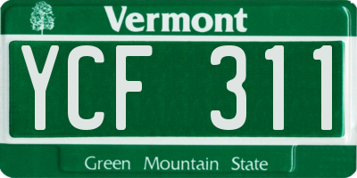 VT license plate YCF311