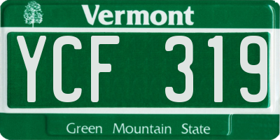 VT license plate YCF319