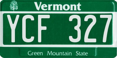 VT license plate YCF327
