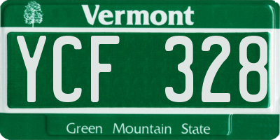 VT license plate YCF328