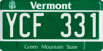 VT license plate YCF331