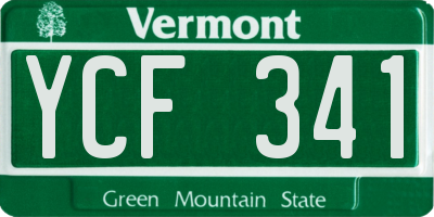 VT license plate YCF341
