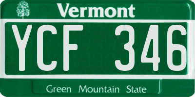 VT license plate YCF346