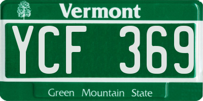 VT license plate YCF369