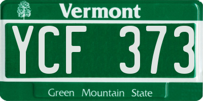 VT license plate YCF373