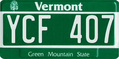 VT license plate YCF407