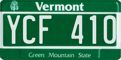 VT license plate YCF410
