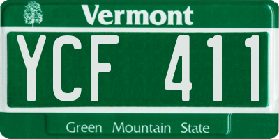 VT license plate YCF411