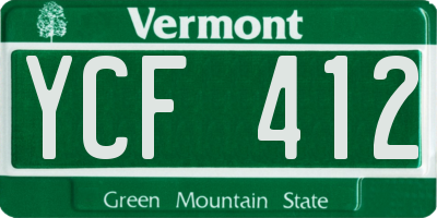 VT license plate YCF412