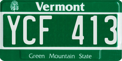 VT license plate YCF413