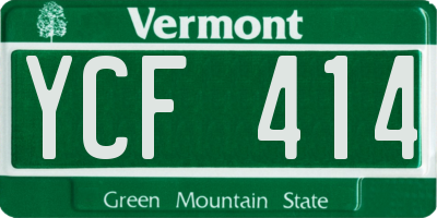 VT license plate YCF414