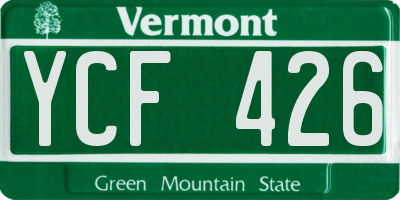 VT license plate YCF426