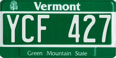 VT license plate YCF427