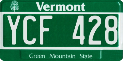 VT license plate YCF428