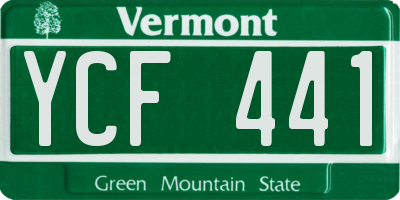VT license plate YCF441