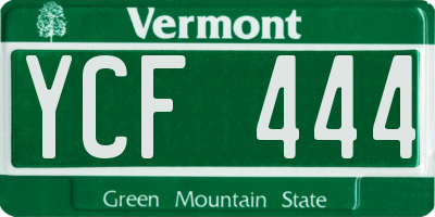 VT license plate YCF444
