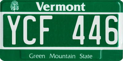VT license plate YCF446