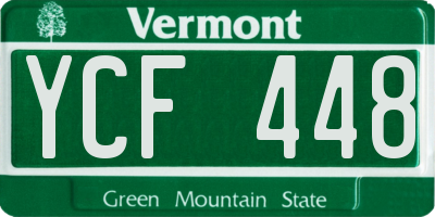 VT license plate YCF448