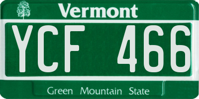 VT license plate YCF466