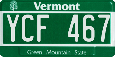 VT license plate YCF467
