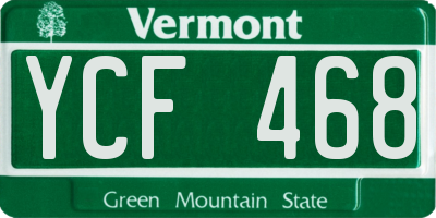 VT license plate YCF468